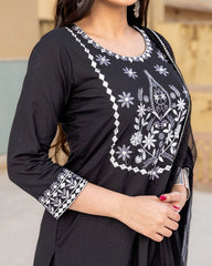 Black Aari Work Suit Set