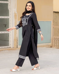 Black Aari Work Suit Set