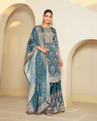 Chinon Plum Royale – 3-Piece Sharara Ensemble