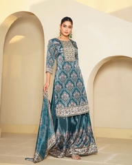 Chinon Plum Royale – 3-Piece Sharara Ensemble