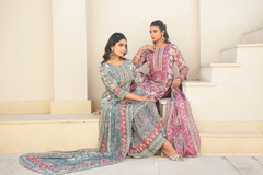 Blossom Grace – Printed Chinon Sharara Set