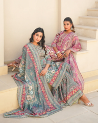 Blossom Grace – Printed Chinon Sharara Set