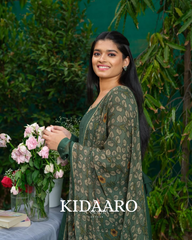 deep green Anarkali suit set