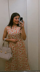 Cotton Halter-Neck Kurta Pant Set for Women