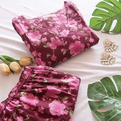 Mehroon Blooms Suit Set - Aaram 2.0