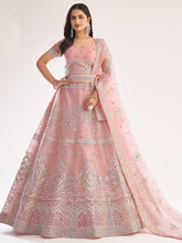 Baby Pink Heavy Butterfly Net Lehenga Choli with Gota & Zarkan Work