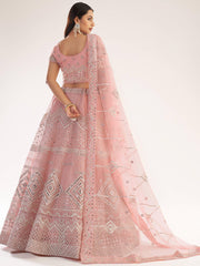Baby Pink Heavy Butterfly Net Lehenga Choli with Gota & Zarkan Work