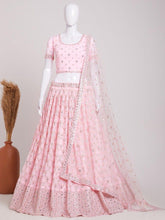 Baby Pink Sequins Georgette Lehenga Choli – Elegant Engagement & Wedding Wear