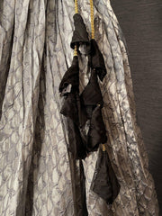 Black Jacquard Silk Lehenga with Zari Weaving & Embroidered Dupatta