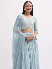 Blue Georgette Lehenga Choli – Thread & Sequin Work