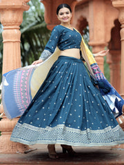 Blue Silk Lehenga Choli – Elegant Wedding & Festive Wear