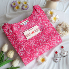 Berry Bandhani Kurta