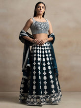 Dark Green Georgette Lehenga Choli with Sequin Work