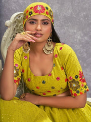 Fluorescent Green Lehenga Choli – Stylish Mehendi & Occasion Wear