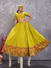 Fluorescent Green Lehenga Choli – Stylish Mehendi & Occasion Wear