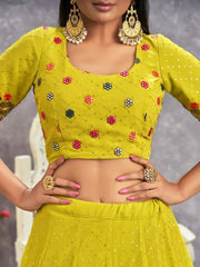 Fluorescent Green Lehenga Choli – Stylish Mehendi & Occasion Wear