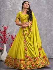 Fluorescent Green Lehenga Choli – Stylish Mehendi & Occasion Wear