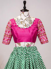 Green Patola Lehenga Choli – Festive Mehendi & Sangeet Wear