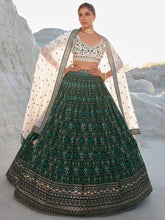 Green Sequins Georgette Lehenga Choli – Function & Wedding Wear
