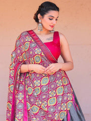 Grey Patola Silk Lehenga Choli – Festival & Navratri Wear