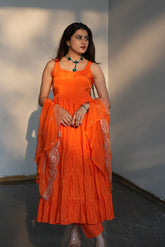 Faux Georgette Ruffle Flair Anarkali Suit