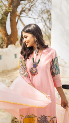 Kalamkari Cotton Kurta Set Animals Design with Coordinated Dupatta