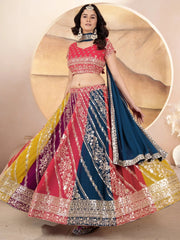 Multi-Color Georgette Lehenga Choli – Elegant Wedding & Festive Wear