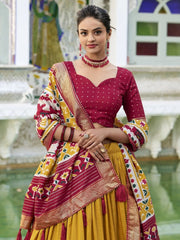 Mustard Yellow Tussar Silk Lehenga – Festive & Wedding Wear