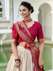 Off-White Patola Printed Silk Lehenga Choli – Festive & Traditional Wear