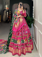 Pink Gaji Silk Digital Printed Festival Lehenga Choli