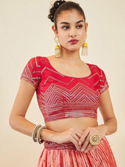 Pink Sequins Art Silk Lehenga Choli for Festivals & Weddings