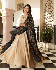 Black Abstract Kanchali Suit Set