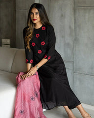 Black Pintuck Suit Set