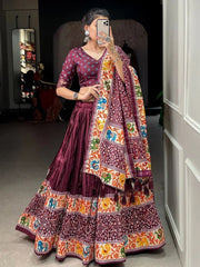 Rocking Maroon Patola Print Dola Silk Festival Wear Lehenga Choli