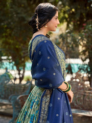 Sage Green Tussar Silk Lehenga Choli with Kalamkari Print & Foil Work – Elegant Ethnic Wear