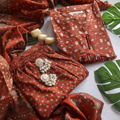 Timeless Cotton Suit Set with Printed Dupatta