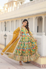 Russian Silk Anarkali Suit Set