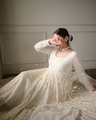 Faux Blooming Sequins & Jari Thread Embroidered Anarkali Suit – 3-Piece Set