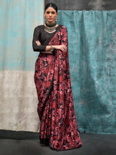 Adorable Black Digital Printed Crape Party Wear Saree With Blouse