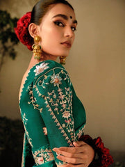 Attractive Green Embroidered Silk Traditional Saree With Blouse