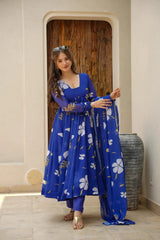 Elegant Faux Georgette Anarkali Suit