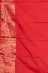 Almond White and orange semi soft silk saree