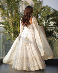 Faux Georgette Anarkali Suit – Thread & 9mm Sequins Work