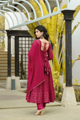 Faux Georgette Embroidered Anarkali Suit – Fully Stitched Festival & Party Wear