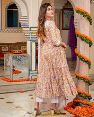 Off White Floral & Tiered Suit Set