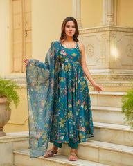 Ocean Green Anarkali Suit Set