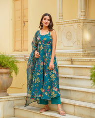 Ocean Green Anarkali Suit Set