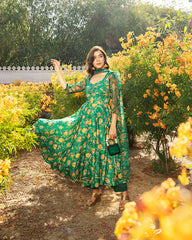 Paisley Green Muslin Suit Set