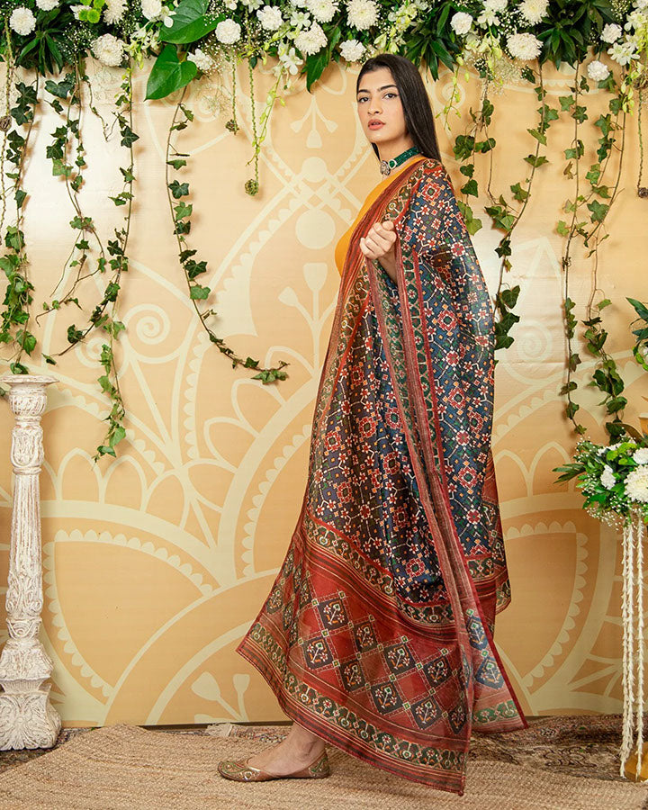 Mustard Kalamkari Suit Set