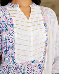 Lavander Printed Suit Set